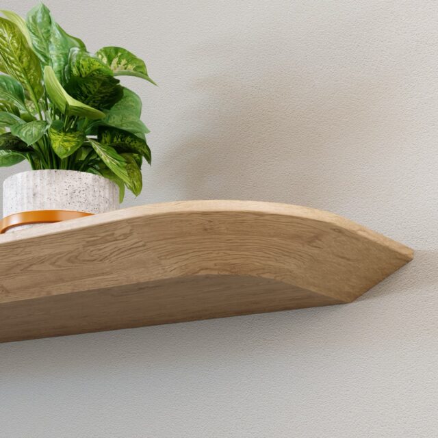 Eiken Wandplank Ronde Hoek